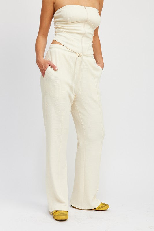 High Waisted Pants With Drawstring