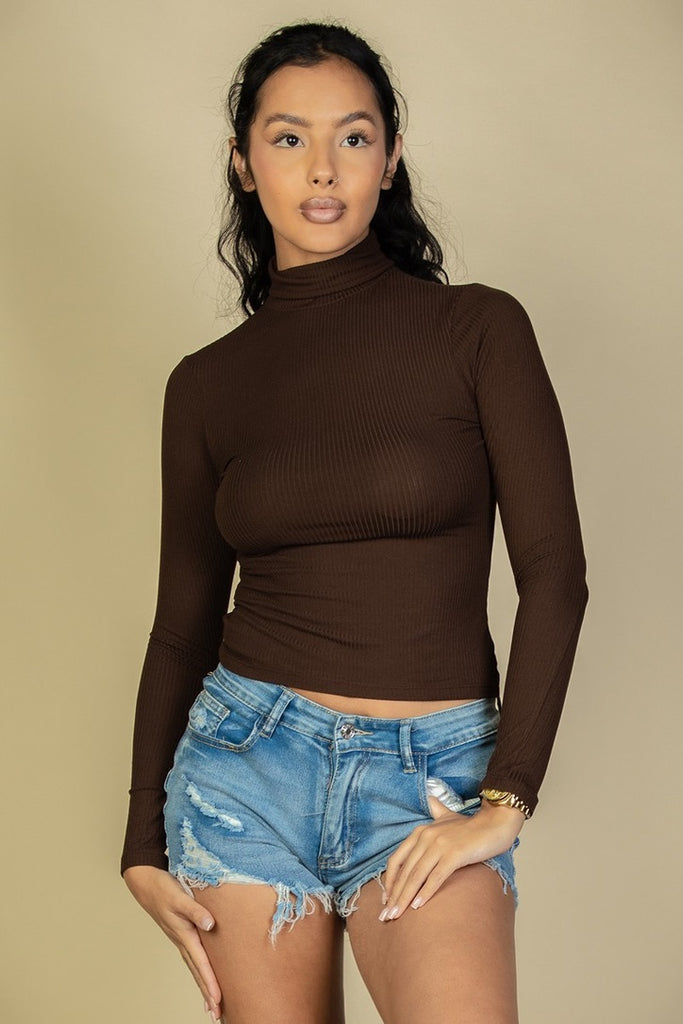 Cropped Turtleneck Top